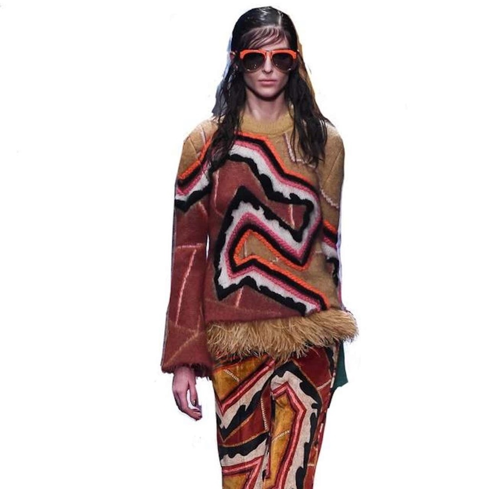 Wool Appliqué Multicolor Sweater